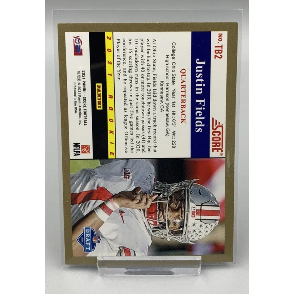 2021 Score Justin Fields RC 1991 Throwback Rookie #TB2 Ohio‎ State Buckeyes